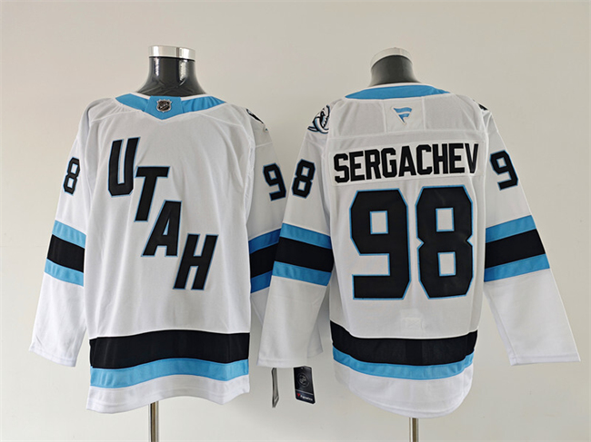 Men's Utah Mammoth #98 Mikhail Sergachev White 2025 Stitched Jersey